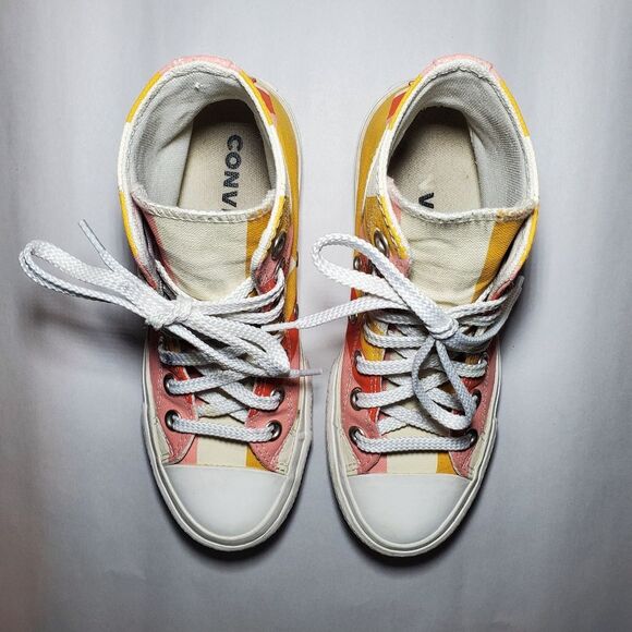 Converse Chuck Taylor Lift Hi Sunshine Sneaker in Orange Size 5 - Picture 4 of 12